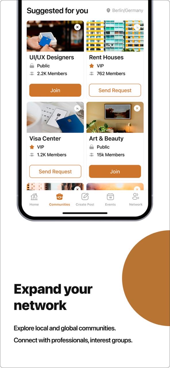 Levelution communities discovery screen